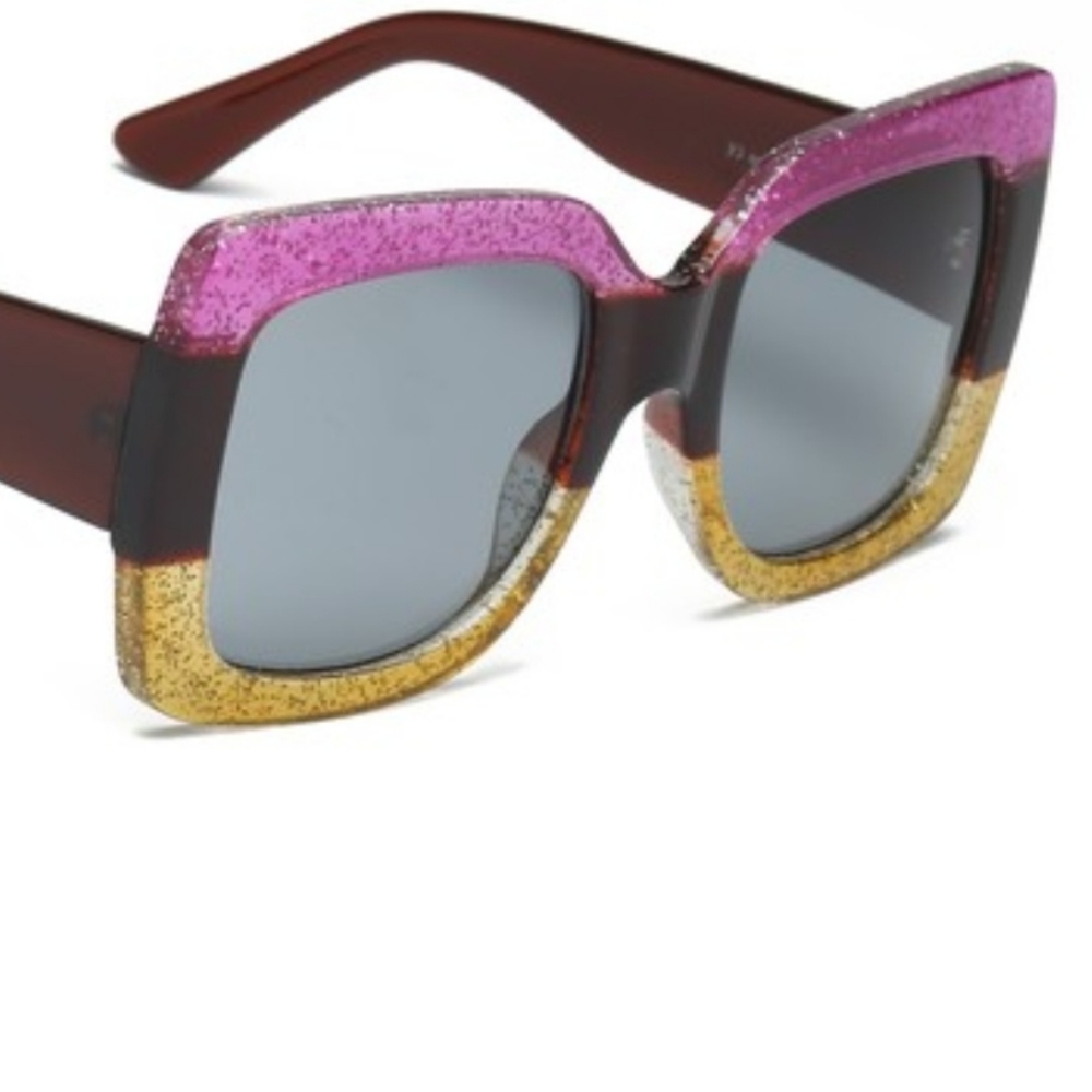 Oversize Sunglasses Pink/Gold